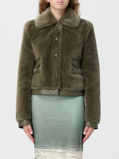 Patrizia Pepe Fur Coat  Woman Color Military In Green