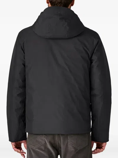 Patagonia Hooded Logo Jacket In Black
