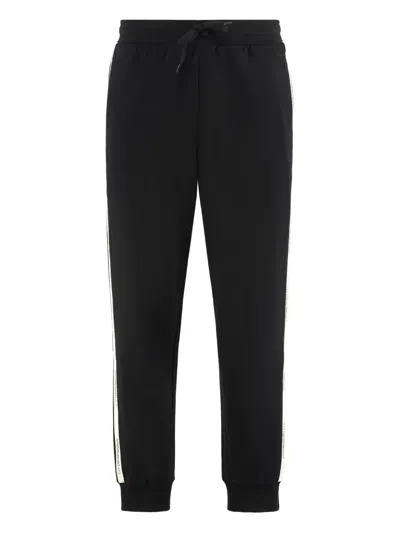 Ea7 Emporio Armani Track Pants In Cotton In Black