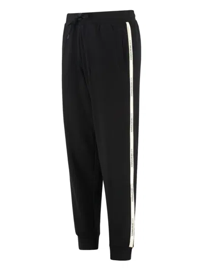 Ea7 Emporio Armani Track Pants In Cotton In Black