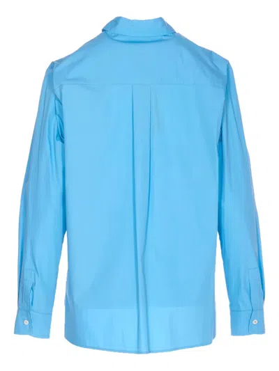 Pinko Long Sleeve Top Embroidered Logo In Blue