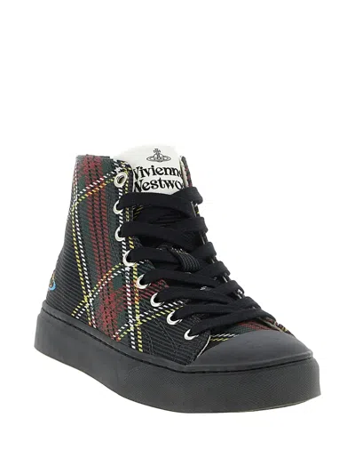 Vivienne Westwood High-top Rubber Sole Sneakers In Black