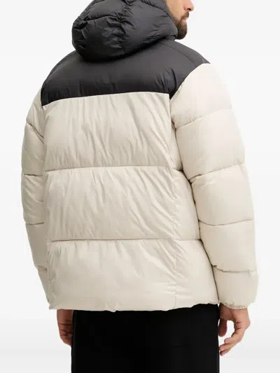 拼色连帽填充夹克