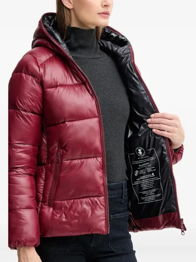 Save The Duck Lois Hooded Padded Jacket In Red