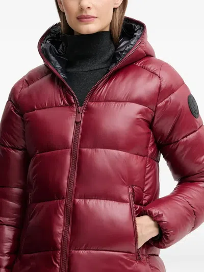 Save The Duck Lois Hooded Padded Jacket In Red