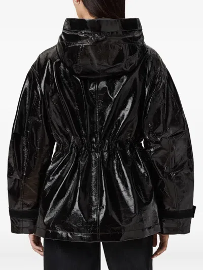 Allsaints Kelsie Drawstring-waistband Hooded Jacket In Black