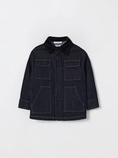 Paolo Pecora Velvet-collar Denim Shirt In Blue