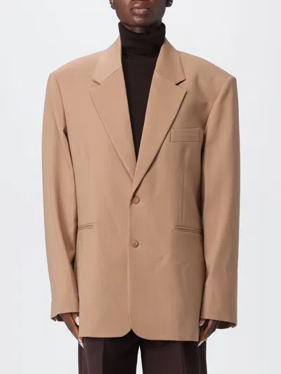 The Frankie Shop Wrap Blazer With Back Vent And Pockets In Brown