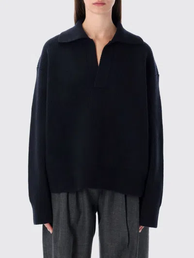 Studio Nicholson Nash Polo Collar Knit In Blue