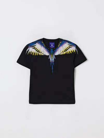 Marcelo Burlon County Of Milan Black T-shirt For Boy With Wings In Black
