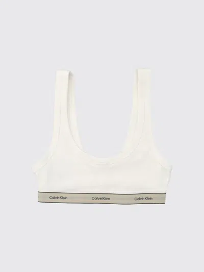 Calvin Klein Soft Cotton Bralette Scoop Neck In White