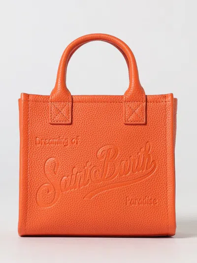 Mc2 Saint Barth Mini Embossed-logo Tote Bag In Brown