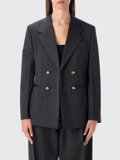 Bottega Veneta Double Breasted Blazer Notched Lapels In Black