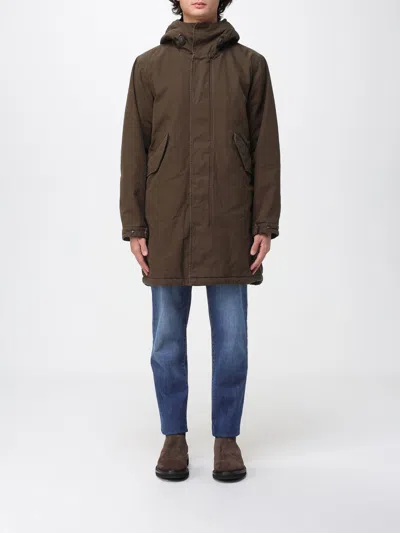 Aspesi Shearling-trim Hooded Jacket In Brown