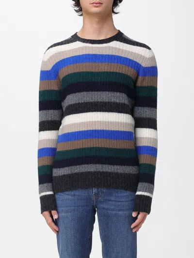Drumohr Striped Crew Neck Long Sleeve Sweater In Multi