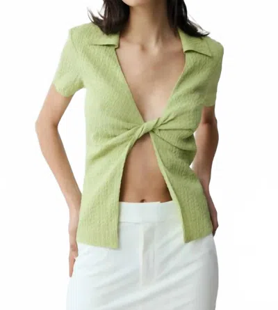 Third Form Waffle Twist Shirt In Mint In Green