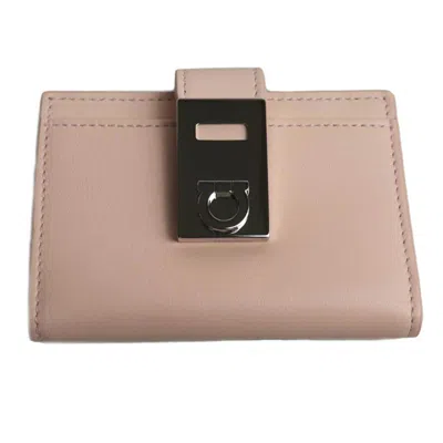 Pre-owned Ferragamo Leather Wallet (bi-fold) () In Pink