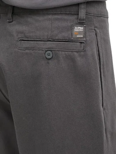Alpha Industries Alpha Chino Cotton Trousers In Gray