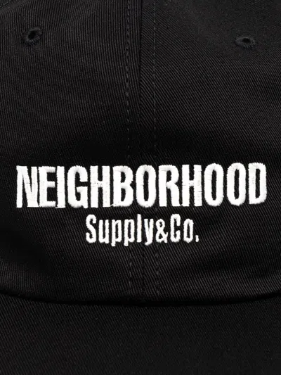 Neighborhood Embroidered Baseball Cap In Black