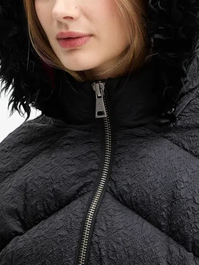 Versace Jeans Couture Crinkled Puffer Jacket In Black