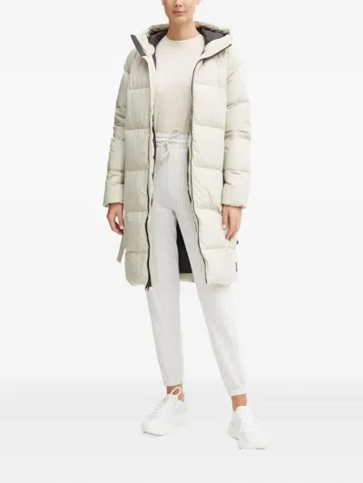 Jack Wolfskin Frozen Lake Belted Hooded Coat In Neutral