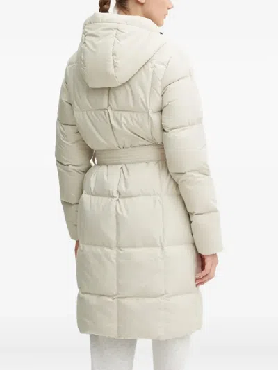 Jack Wolfskin Frozen Lake Belted Hooded Coat In Neutral