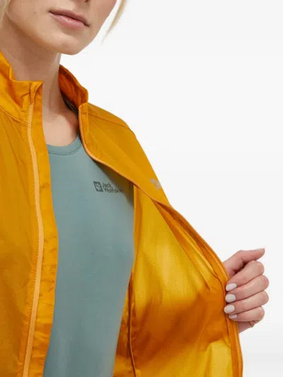 Jack Wolfskin Gravex Wind Zip-fastening Performance Jacket In Orange
