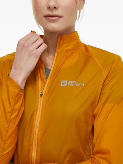 Jack Wolfskin Gravex Wind Zip-fastening Performance Jacket In Orange