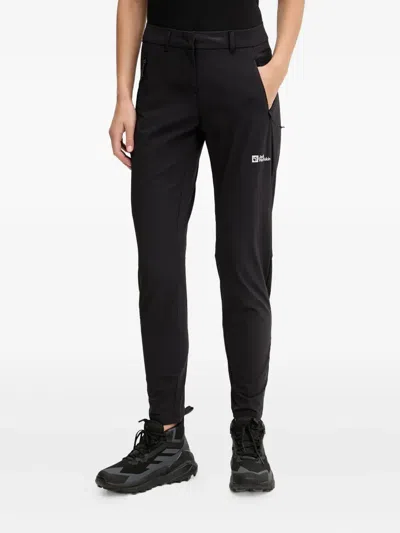 Jack Wolfskin Hikeout Zip-fastening Performance Trousers In Black
