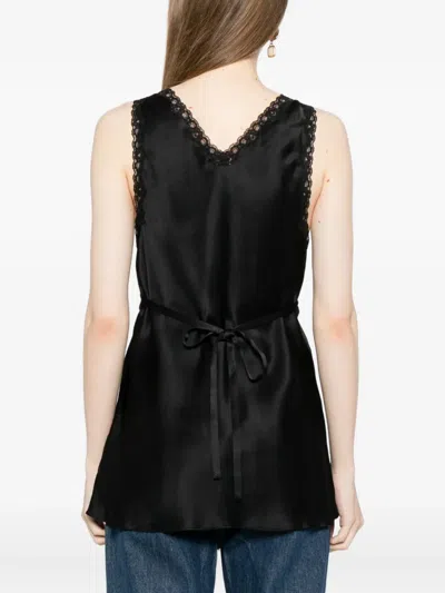 Reformation Womens Addie V-neck Silk Top Black In Black