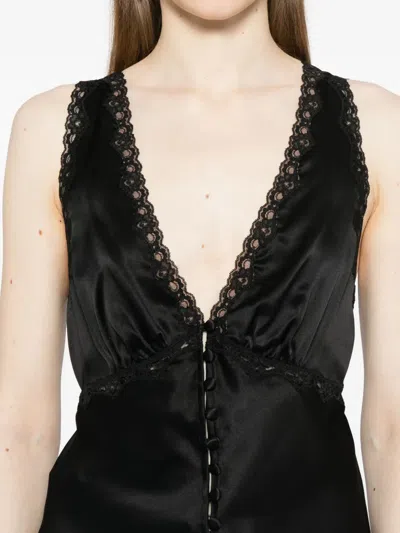 Reformation Womens Addie V-neck Silk Top Black In Black