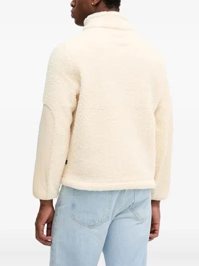 Alpha Industries Zip-pocket Fleece Jacket In Neutral