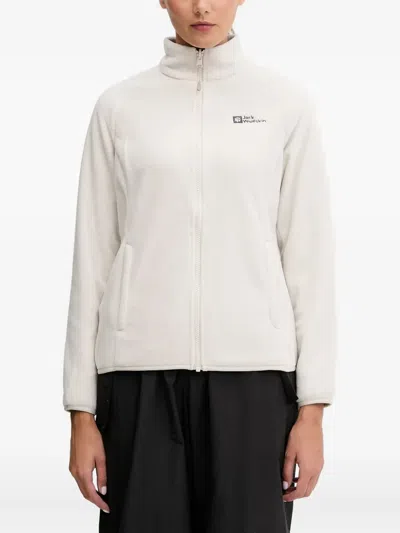 Jack Wolfskin Rotwand Hooded Zip-fastening Performance Jacket In White