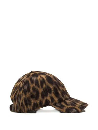 Lanvin Leopard-print Cap In Brown