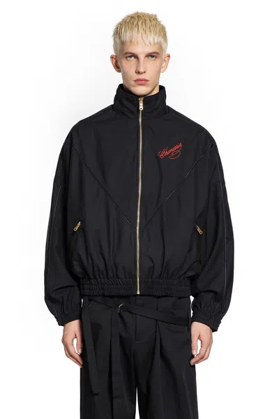 Willy Chavarria Ruff Rider Logo-embroidered Wool Bomber Jacket In Black