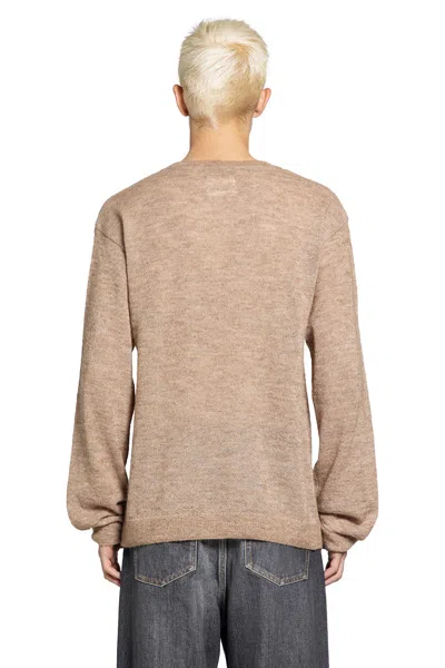 Mythinks My Alpaca Shaggy V-neck In Nude