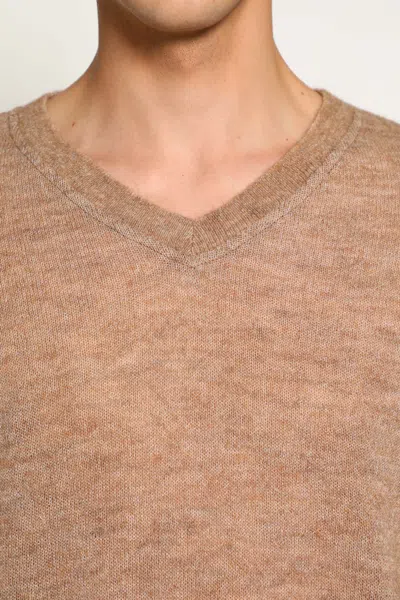 Mythinks My Alpaca Shaggy V-neck In Nude