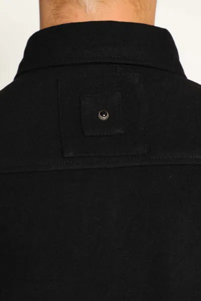 Whitesand Wool Felt Overshirt In Black