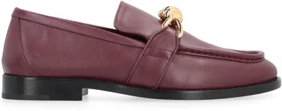 Bottega Veneta Astaire Embellished Leather Loafers In Red