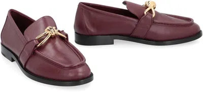 Bottega Veneta Astaire Embellished Leather Loafers In Red