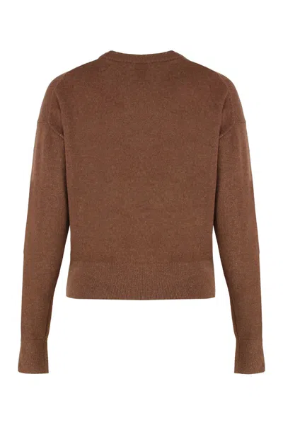 Calvin Klein Cashmere Crew Neck Knitwear In Brown