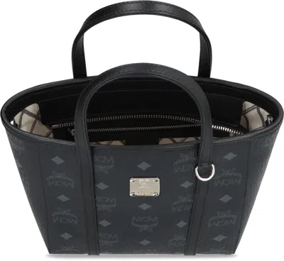 Mcm Mini Toni Monogram Top Handle Bags In Black
