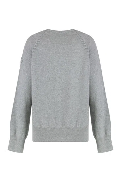 Moncler Relaxed Fit Cashmere Sweater In Gray
