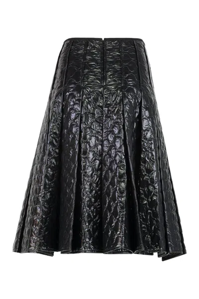 Moncler Black Padded Midi Skirt In Black
