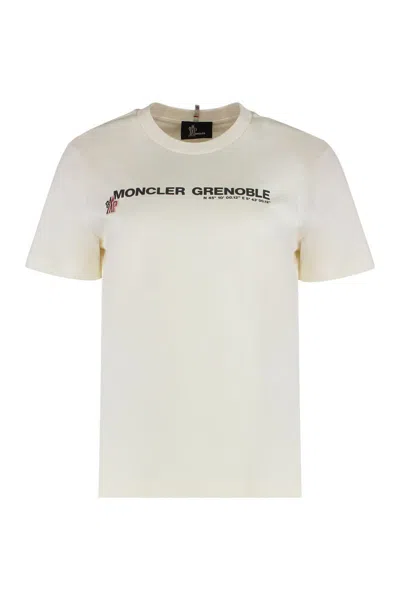 Moncler Grenoble T-shirt Crew Neck In Cotton In Multi