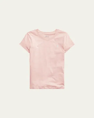 Ralph Lauren Girl's Logo Embroidered T-shirt In Pink