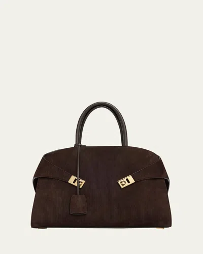 Ferragamo Hug L Soft Tote Bag In Brown