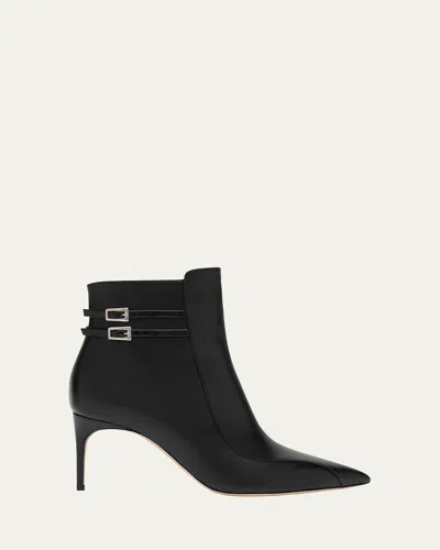 Malone Souliers 70mm Giordana Double-buckle Pointed-toe Ankle Boots In Black