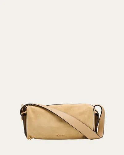 Cult Gaia Natasha Zip Suede & Leather Shoulder Bag In Neutral