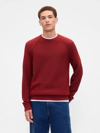 Gap Factory Garter Crewneck Sweater In Red